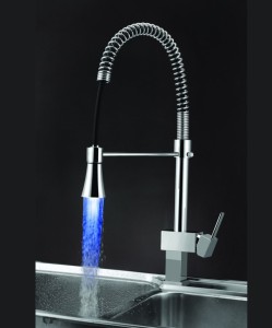 Sumerain Single Hole Commercial Spring LED Light Kitchen Faucet