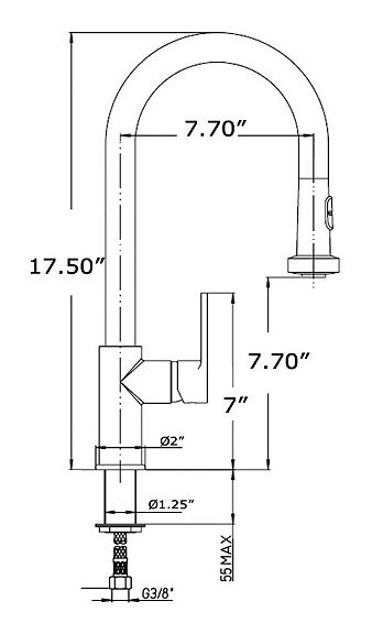 Latoscana 92..591LL Elix Single Handle Pull-Down Spray Kitchen Faucet In Chrome