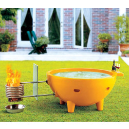 ALFI brand FireHotTub The Round Fire Burning Portable Outdoor Hot Bath Tub