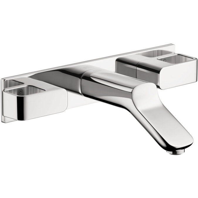 AXOR 11043001 Urquiola Chrome Wall-Mounted Widespread Faucet with Baseplate