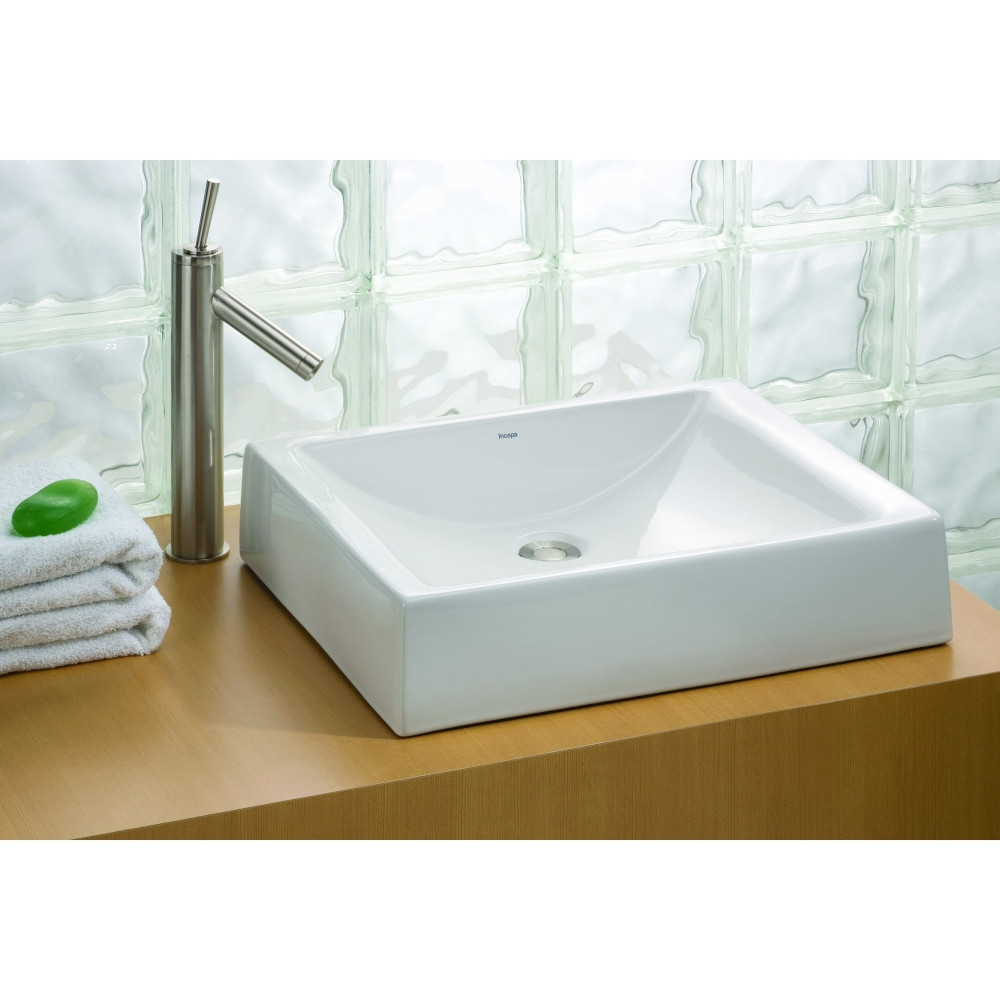 Cheviot 1600-WH Vitreous China Pacific Over Counter Vessel Sink in White