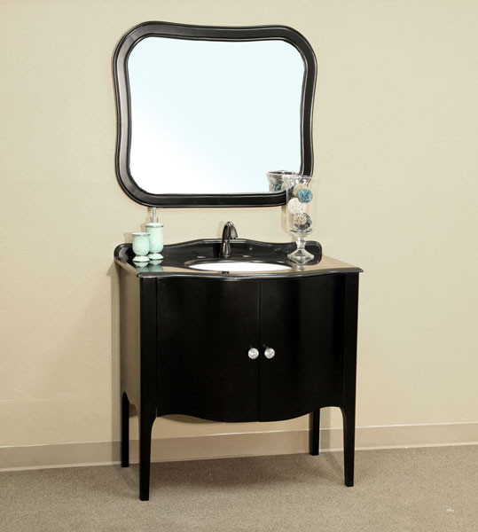 Bellaterra Home 203037-BLACK 36.6" Modern Black Wood Single Bathroom Vanity