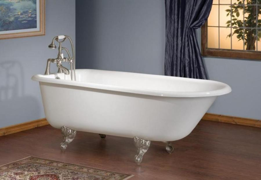 Cheviot 2107-WW-6 Cast Iron Bathtub with Flat Area Pre-drilled Holes at 6"