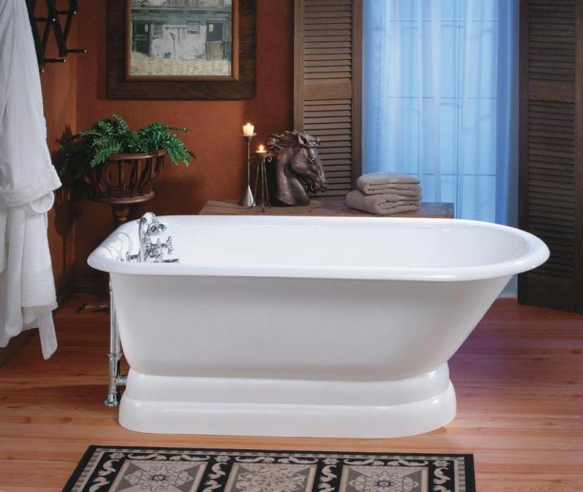 Cheviot 2119-WW-7 Cast Iron Bathtub with Flat Area Pre-drilled Holes at 6"