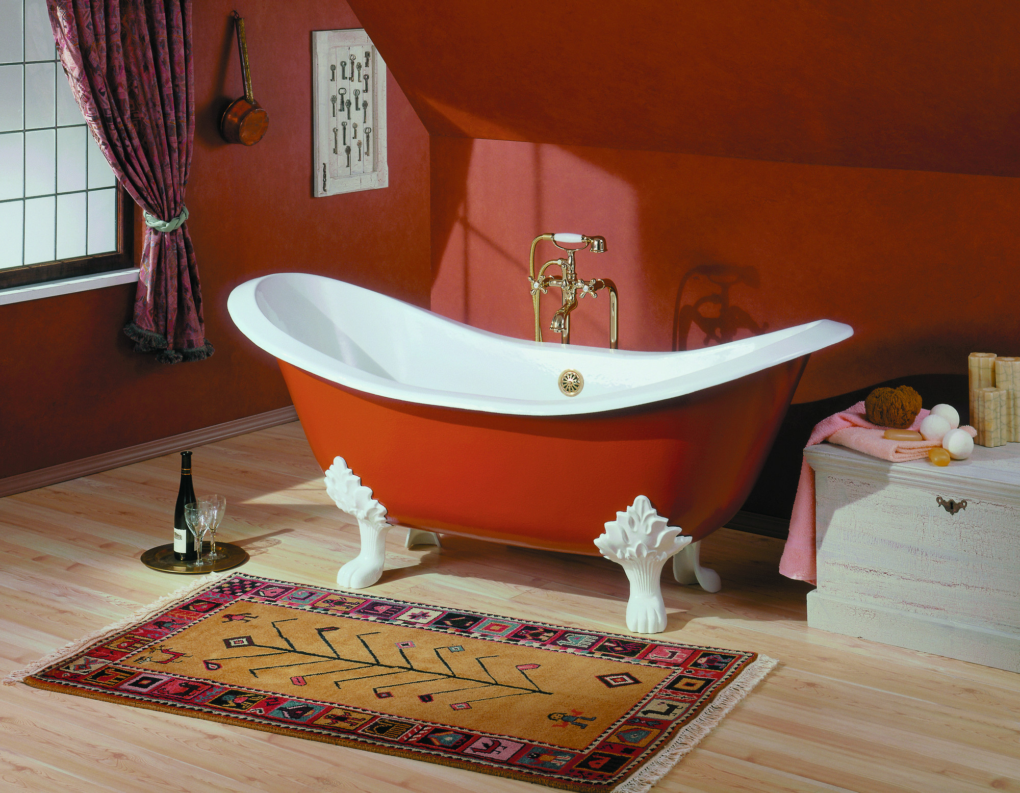 Cheviot 2150-BB-..-0 Regency Biscuit Cast Iron Bathtub with Lion Feet and Undrilled Flat Area