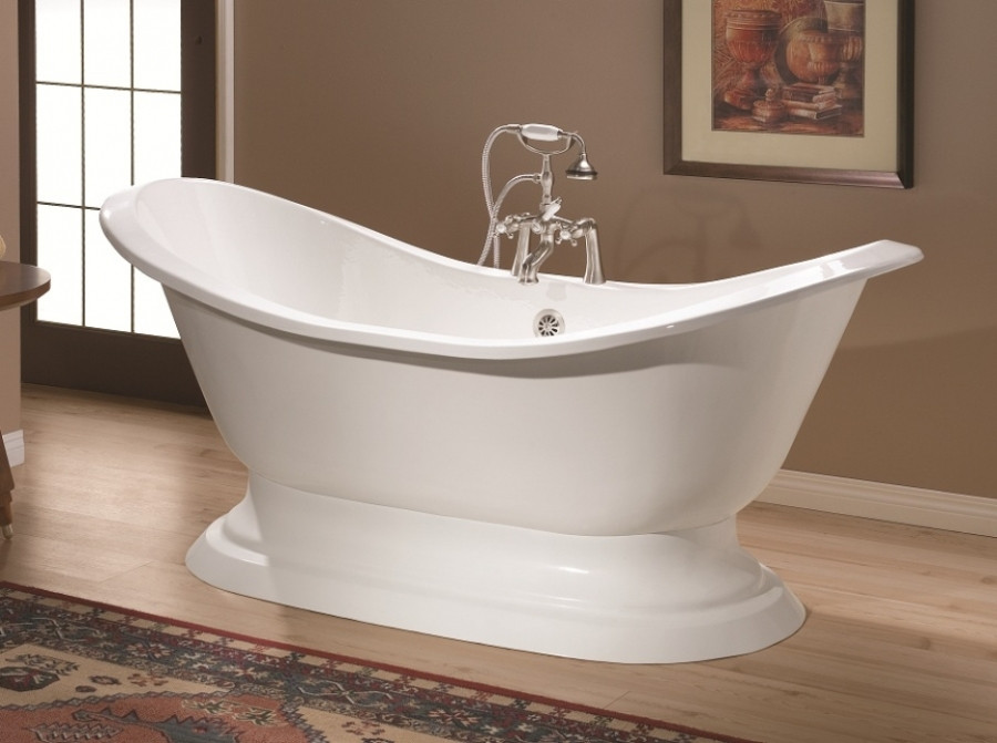 Cheviot 2151-WW-8 Pedestal Bathtub with Faucet Holes Drilled at 8"