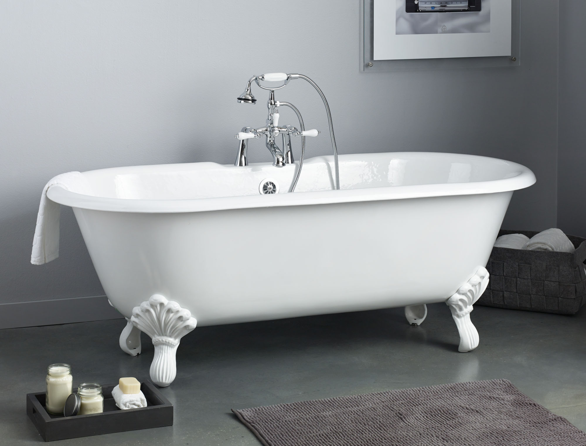 Cheviot 2168-BB-6 Regency Cast Iron Bathtub with Shaughnessy Feet and 6 Inch Drilling