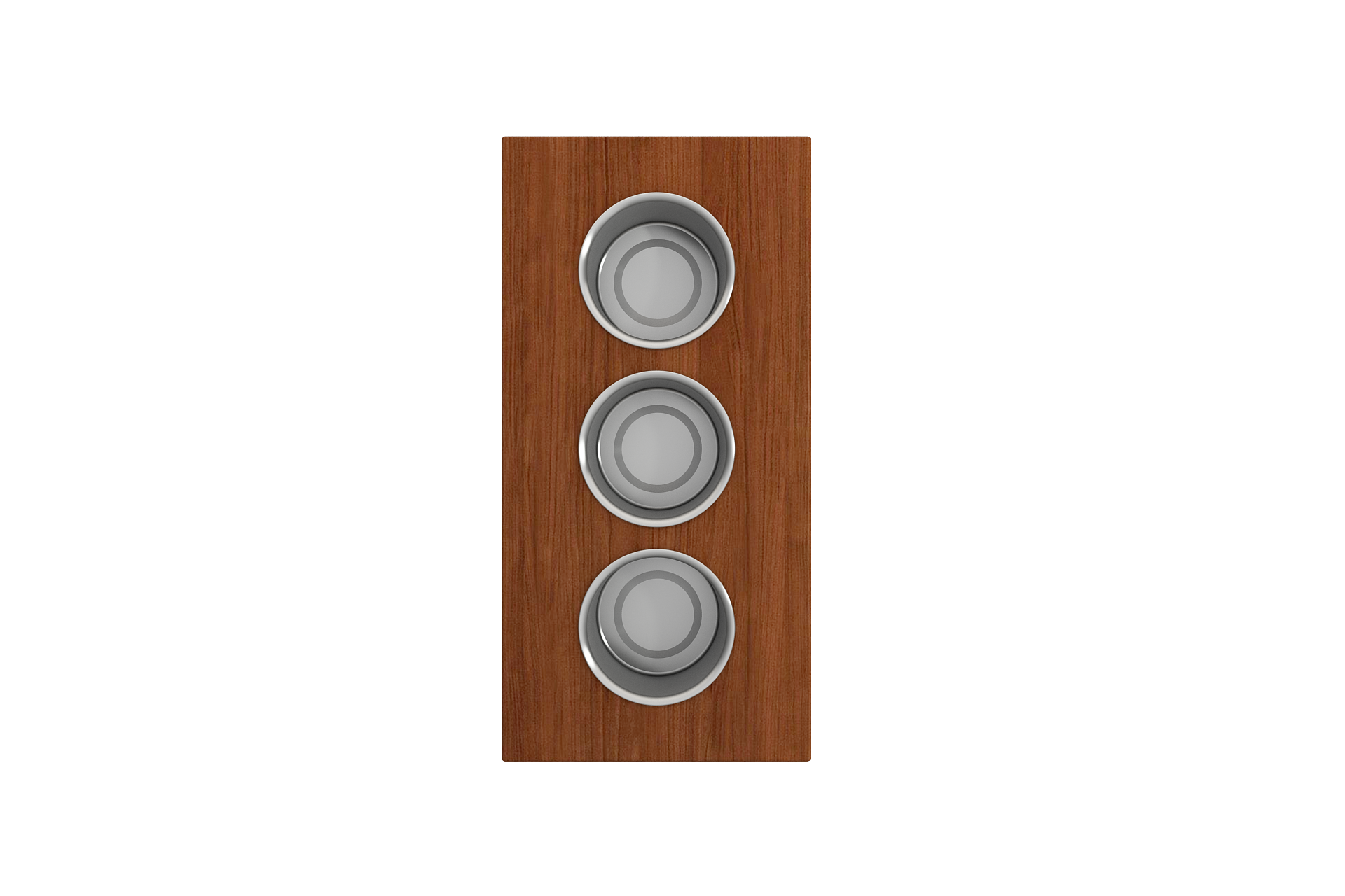 BOCCHI 2320 0010 Wood Board with 3 Round Stainless Steel Bowls