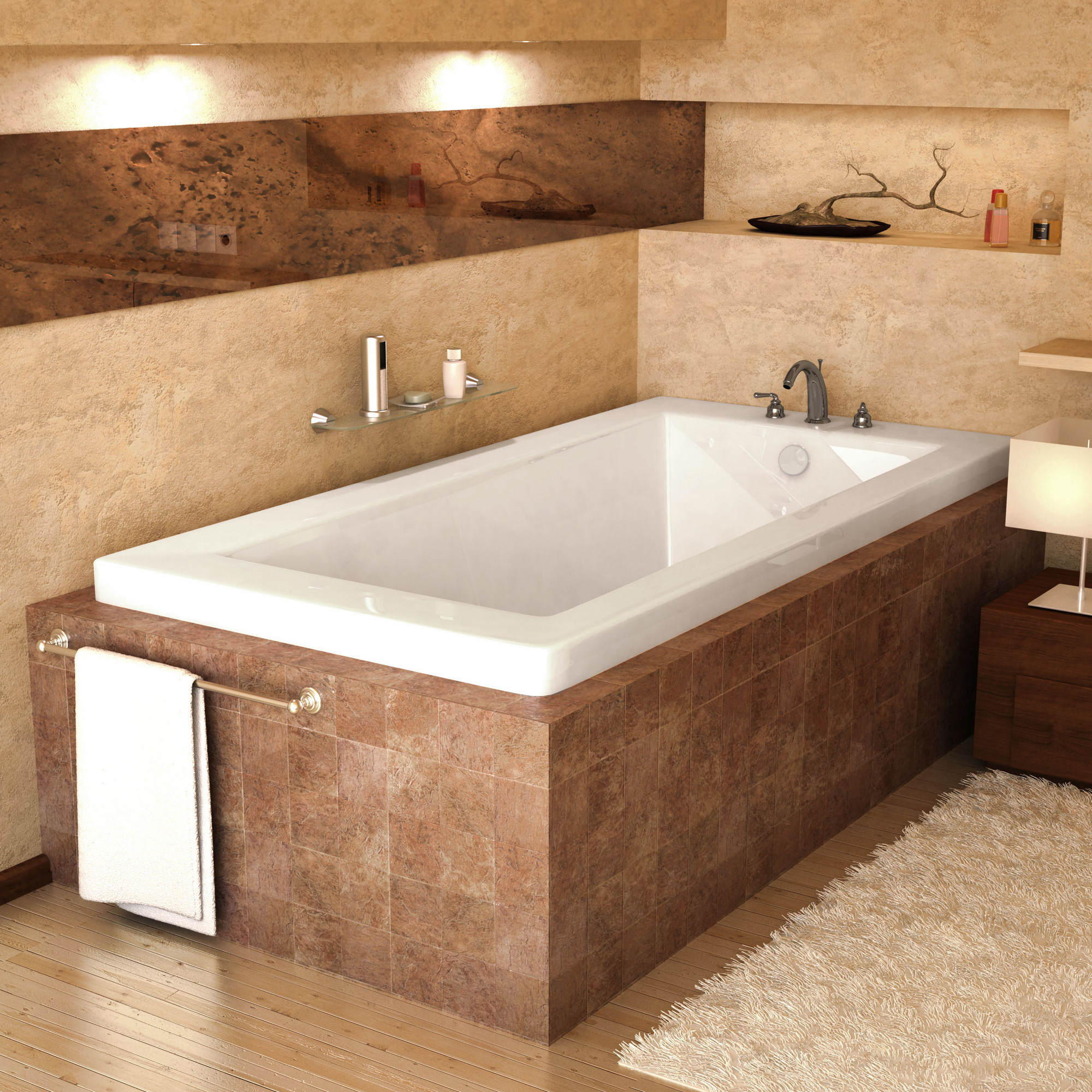 MediTub 3666VN Venetian Drop In Soaking Bathtub With Reversible Drain