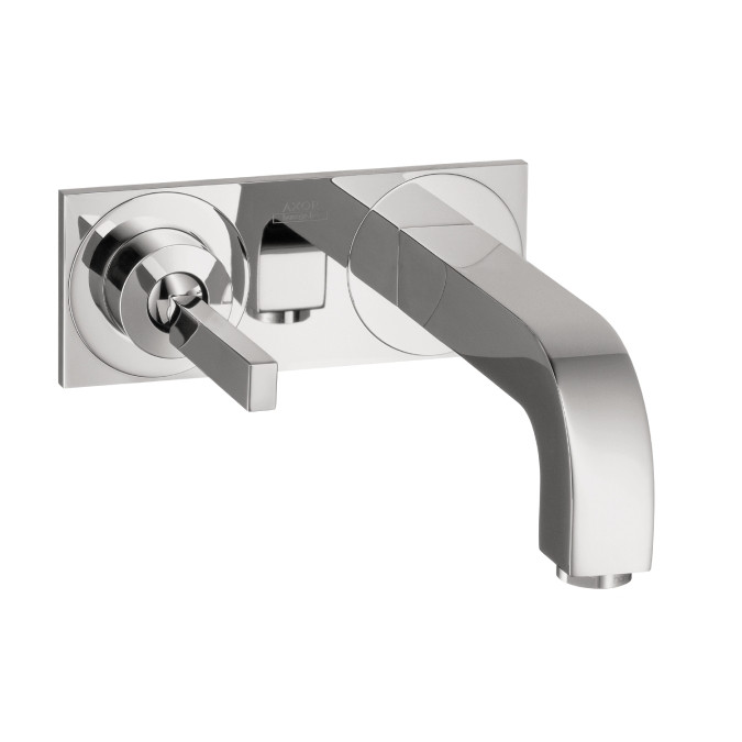AXOR 39115001 Wall Mounted Single Handle Faucet With Baseplate in Chrome