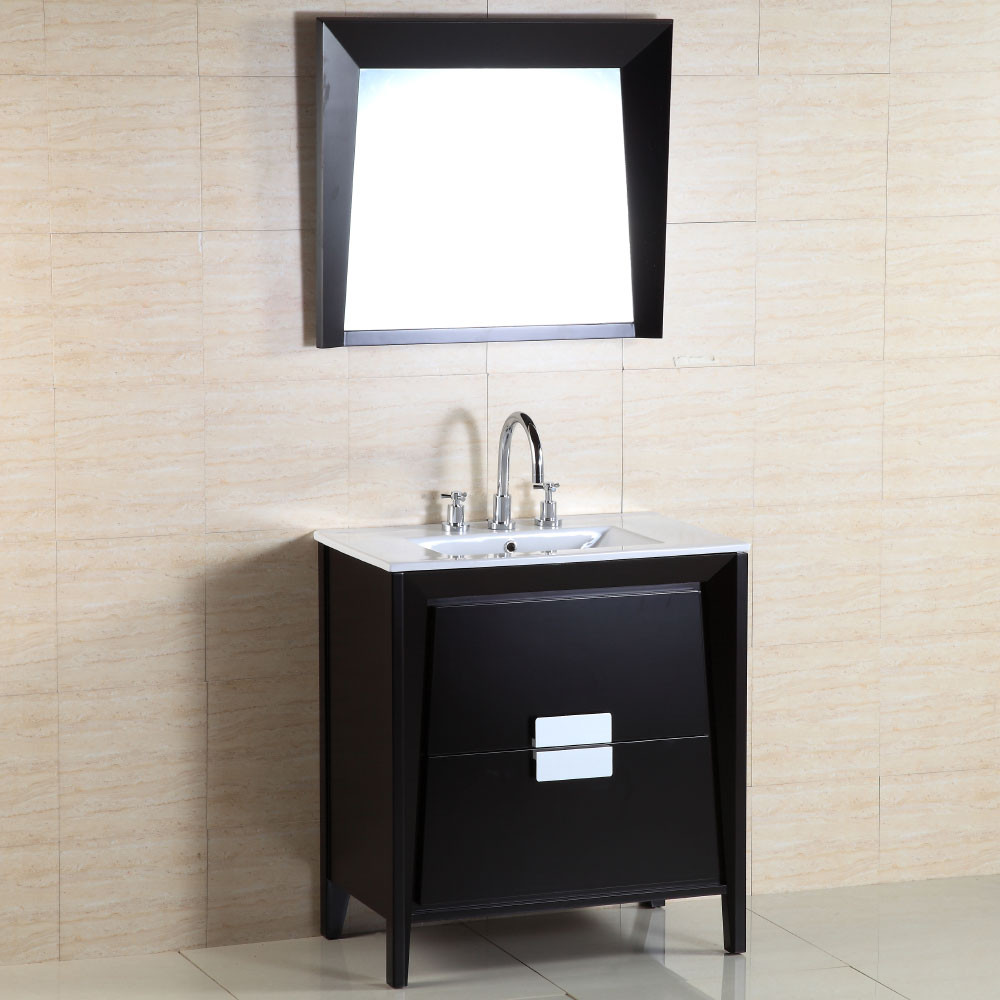 Bellaterra Home 500410-ES-WH-30 30-Inch Single Sink Vanity With Ceramic Top