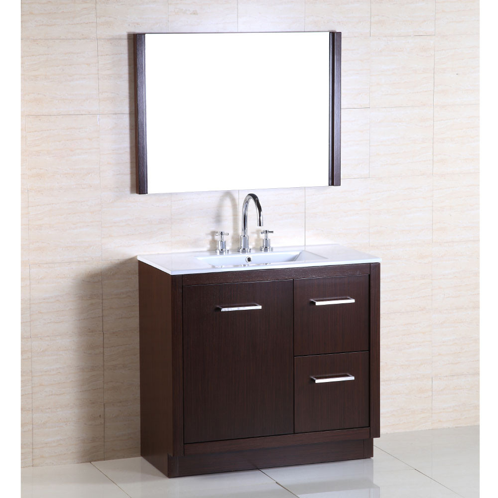 Bellaterra Home 502001A-36 36-Inch Birch Plus Plywood  Single Sink Vanity