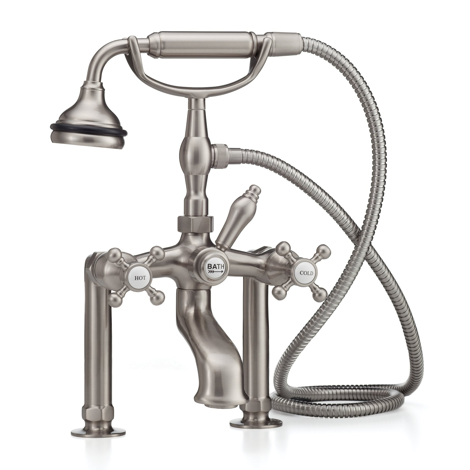 Cheviot 5121-..-LEV Lever Handles Bathtub Filler - Shown with cross Handle - rim mount - extra Tall