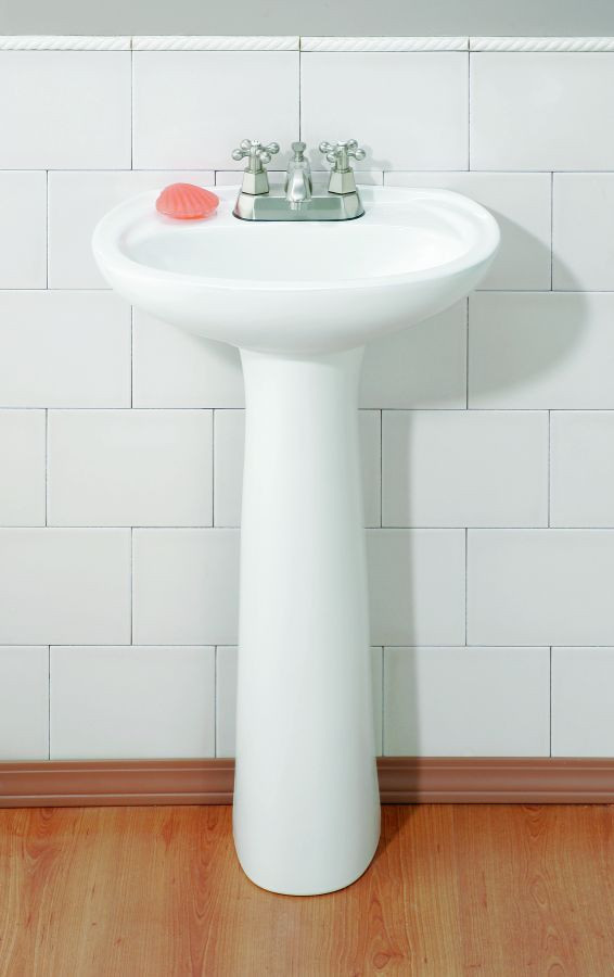 Cheviot 613-WH Mini Fiore Modern White Vitreous China Pedestal Sink