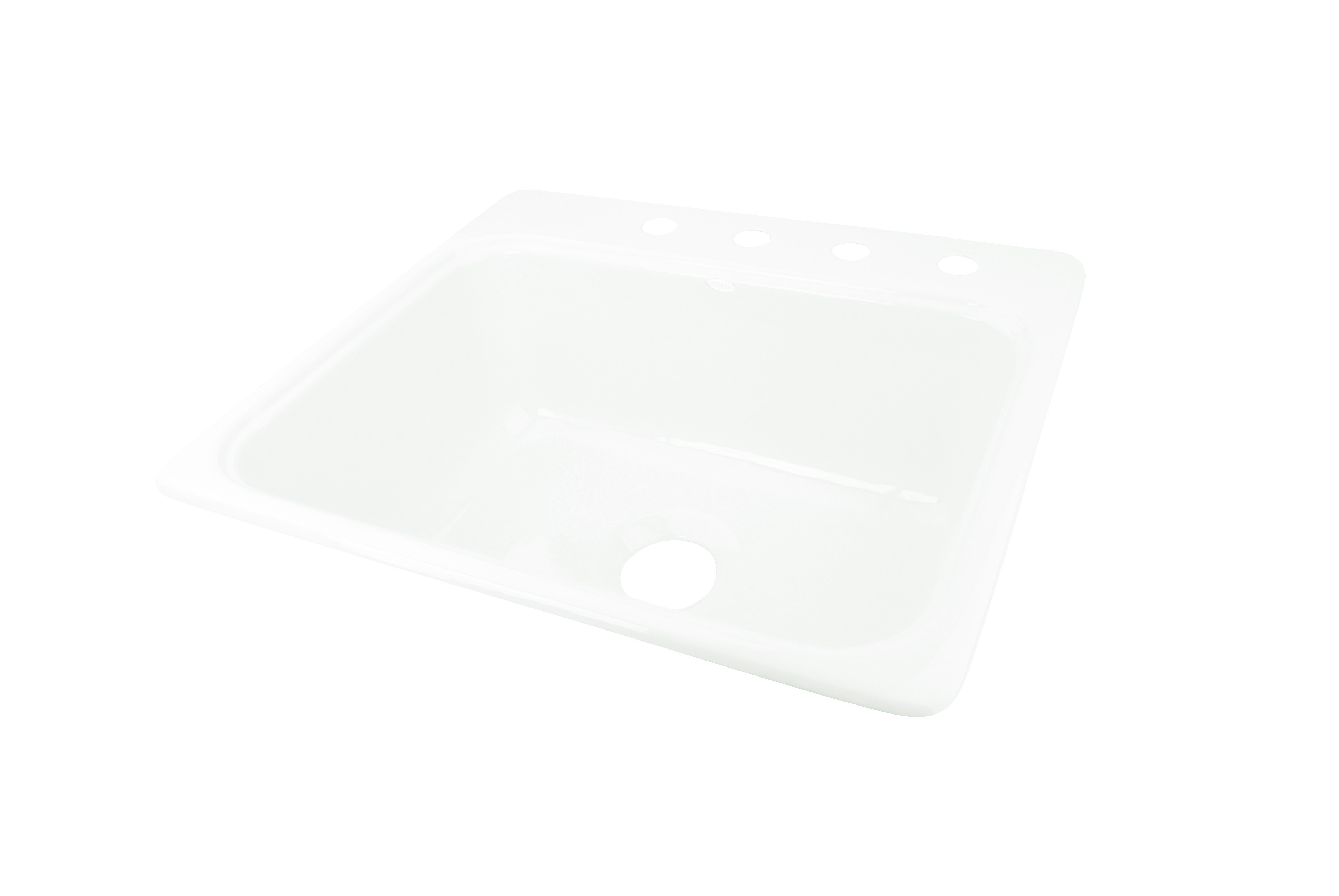CECO 757-4 Extra Deep 25'' x 22'' Self-Rimming Heavy Cast Iron Kitchen Sink