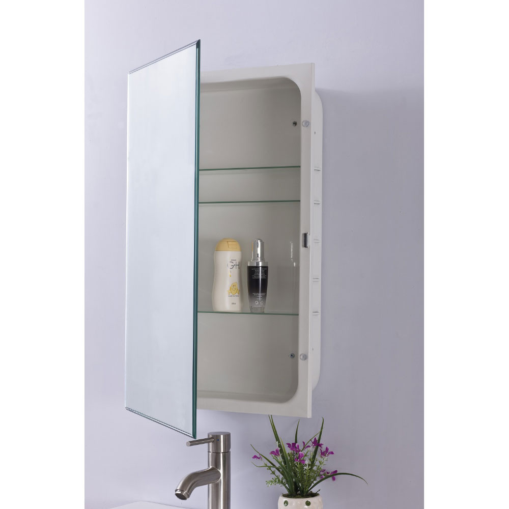 Bellaterra Home 808282 Mirrored Medicine Cabinet With Glass Shelves