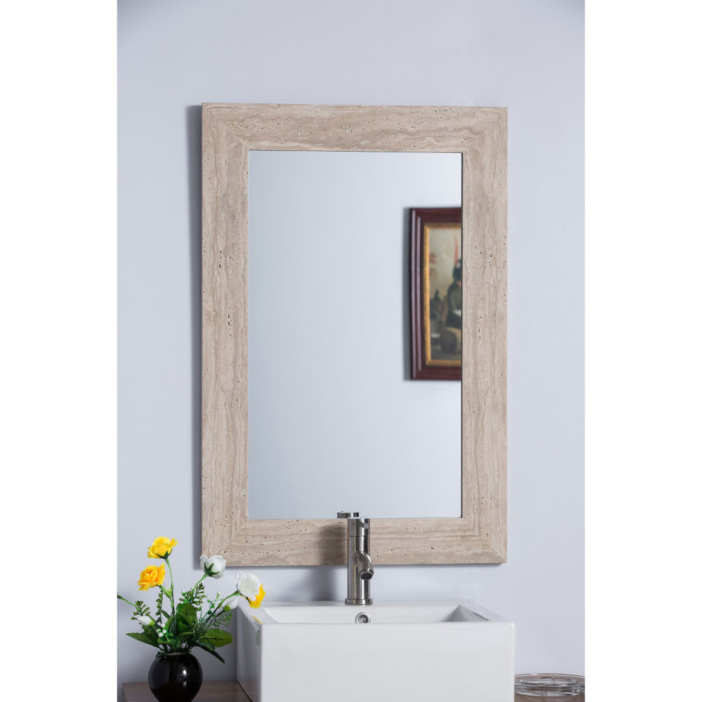 Bellaterra Home 808700 Rectangular Travertine Stone Frame Mirror
