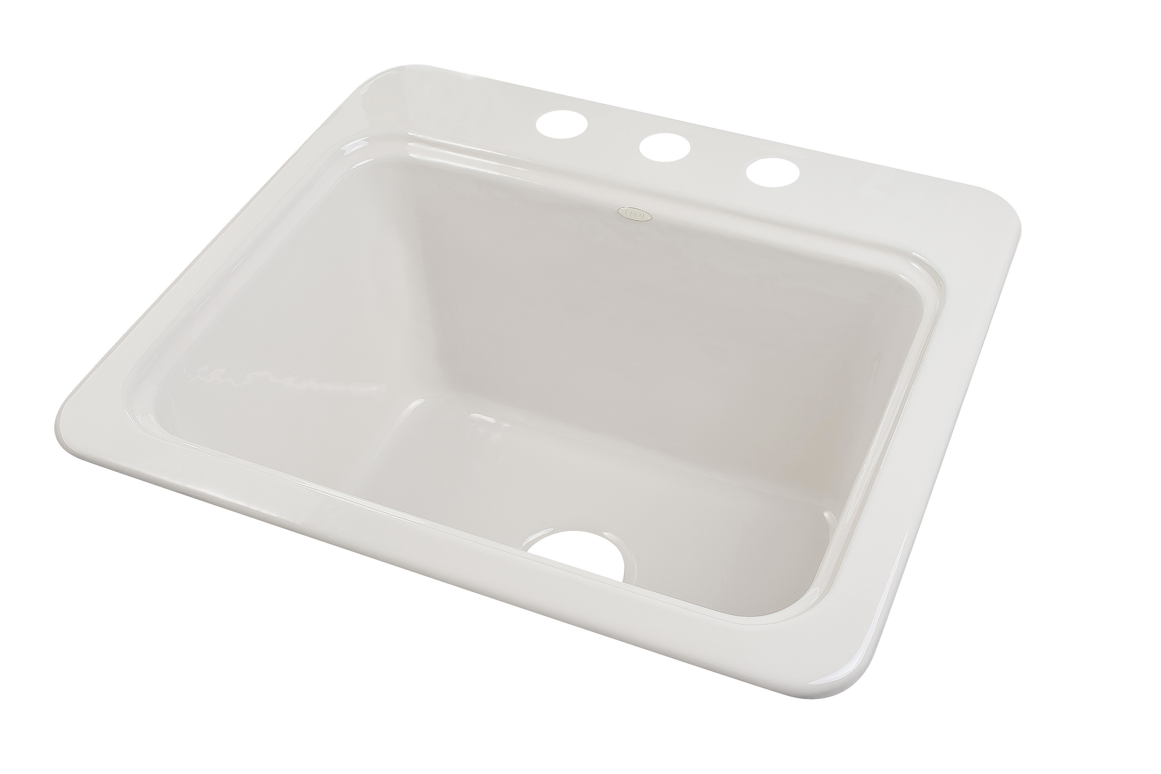 Almond CECO 857-3 Designer Cast Iron Laundry Sink 25'' x 22'' with Extra Deep Bowl