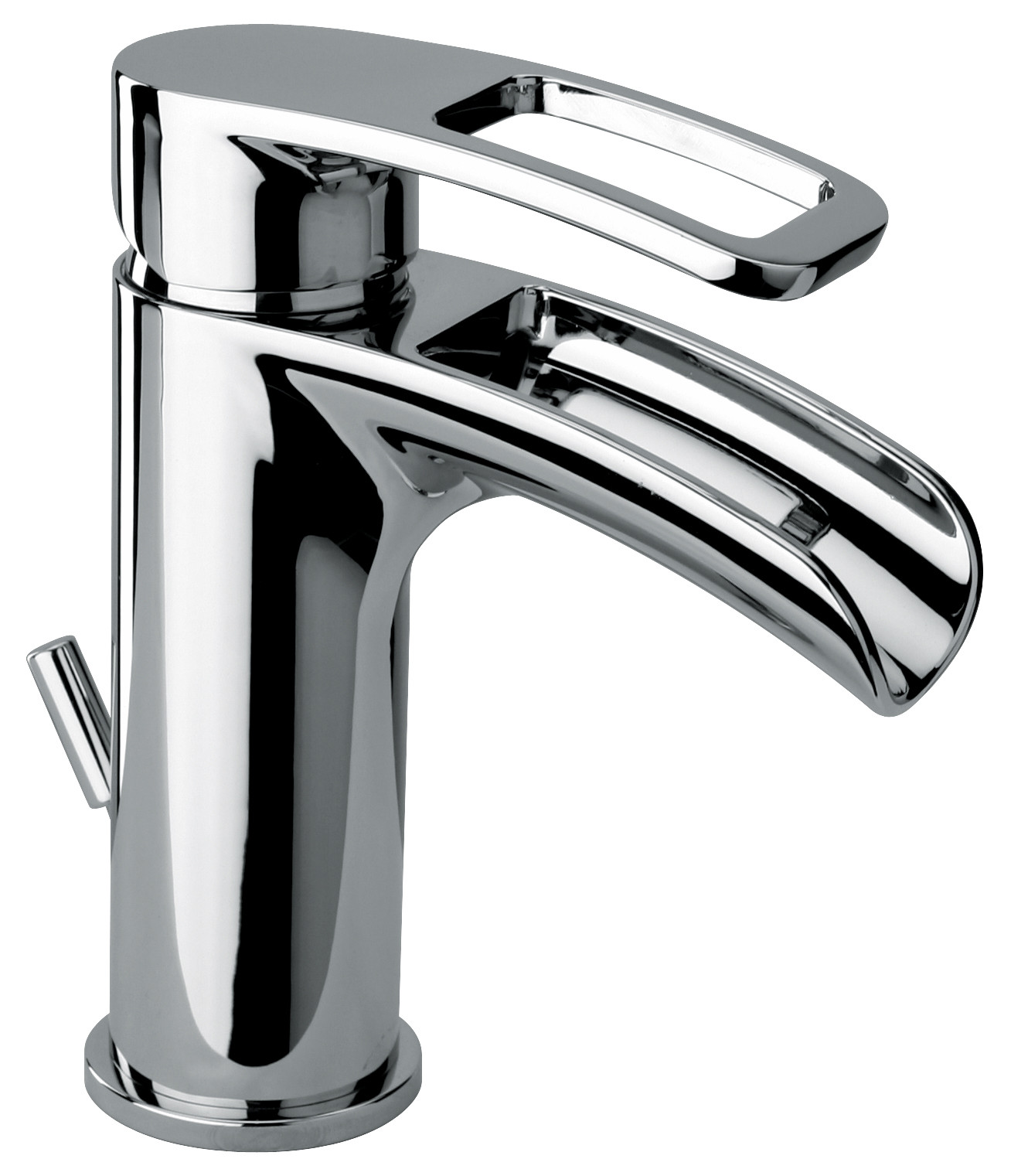 LaToscana 86CR211WFS Ovo Small Waterfall Single Handle Bath Chrome Faucet