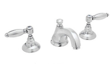 Rohl A1808LHAPC-2 Polished Chrome Hex Spout Widespread with Metal Lever Handles