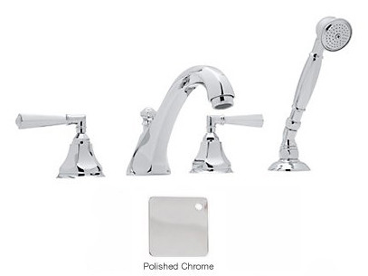Rohl A1904LMAPC Widespread Tub Faucet with Hand Shower In Polished Chrome
