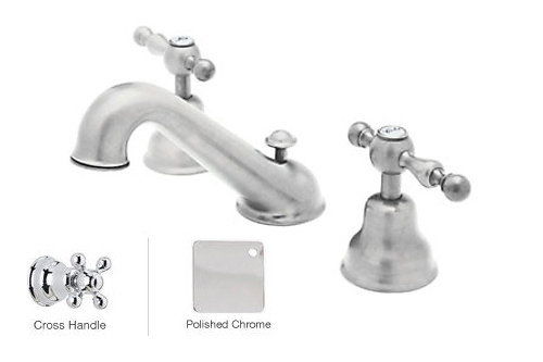 Rohl AC102X-APC-2 3-Hole  Widespread Faucet With Two Metal Cross Handles