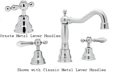 Rohl AC107L-APC-2 3-Hole Widespread Traditional Country Faucet with Lever Handles
