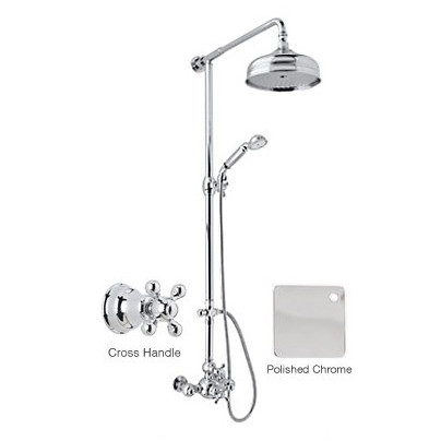 Rohl AC407X-APC Shower System with Cisal Arcana Cross Handle Handles in Polished Chrome