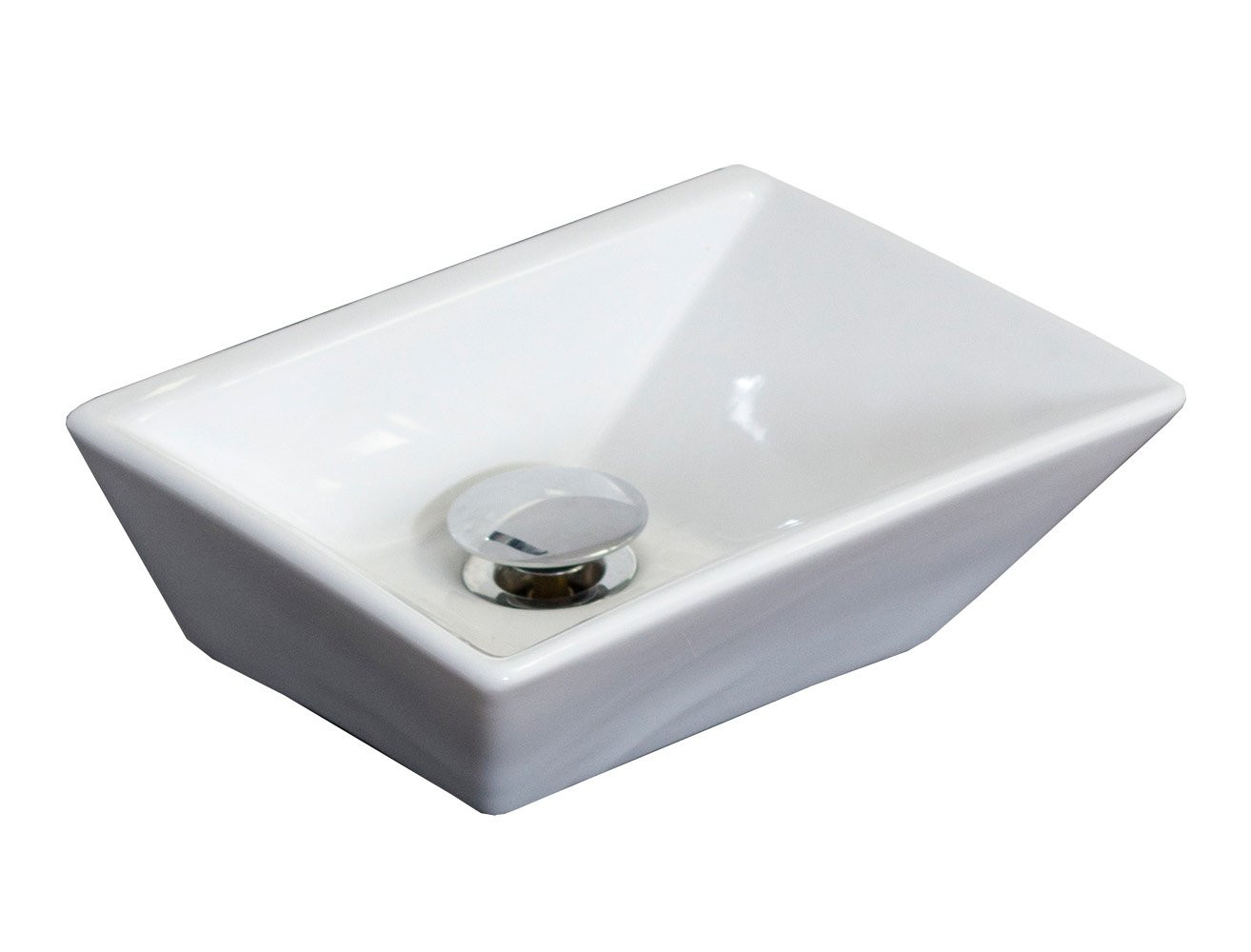 American Imagination AI-1243 Above Counter Rectangle Vessel In White Color For Deck Mount Faucet