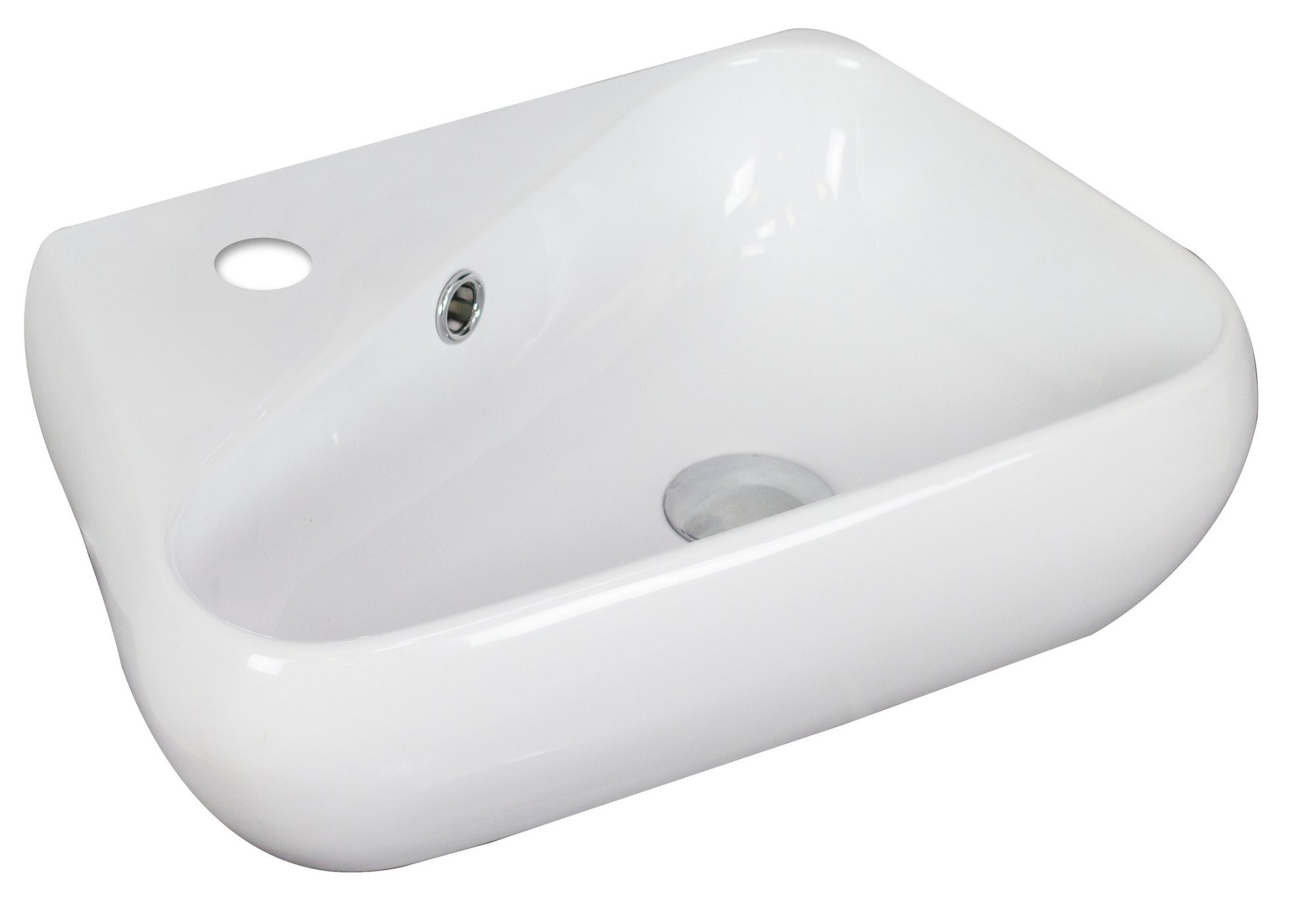 American Imagination AI-1767 Wall Mount Unique Vessel In White For Single Hole Faucet