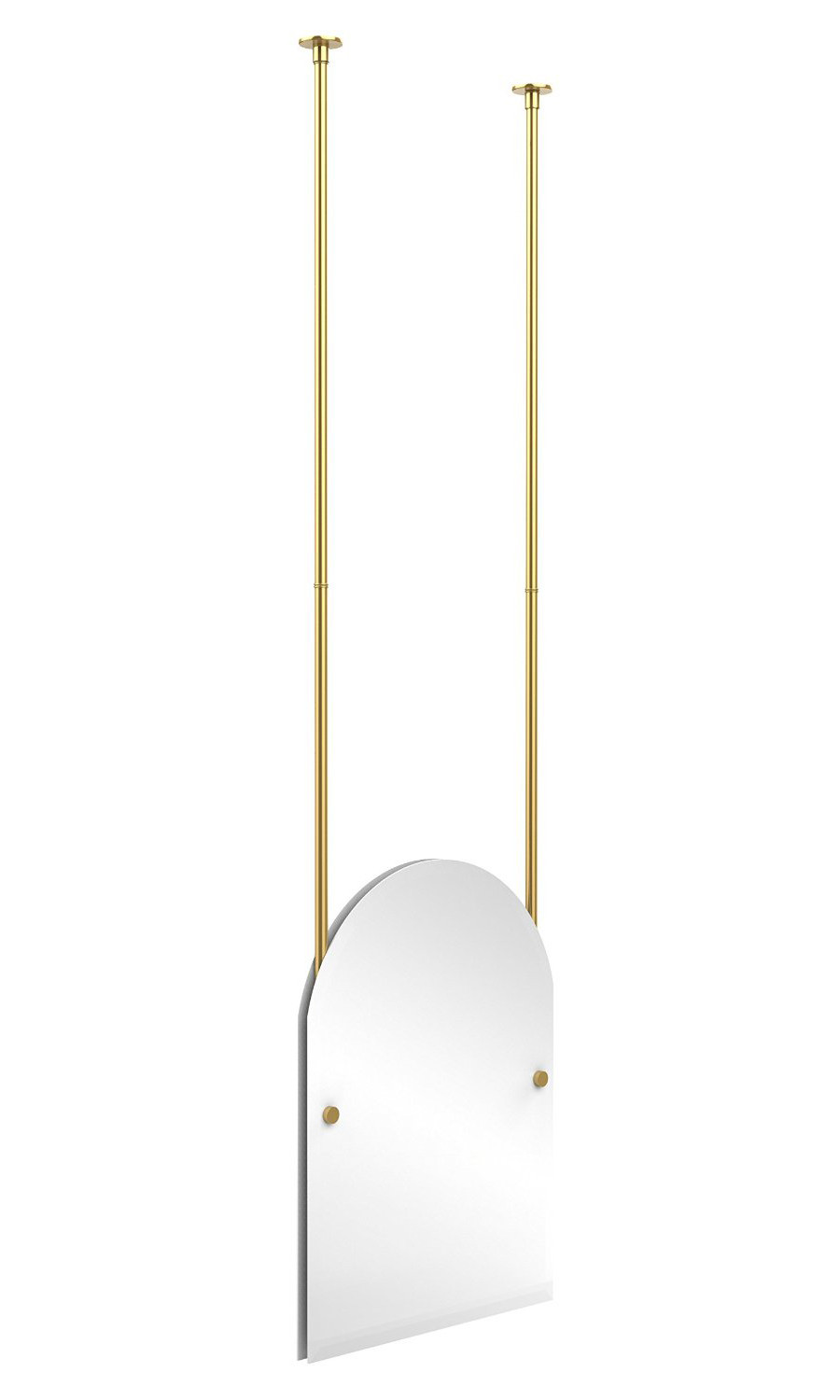 Allied Brass CH-94-PB Arched Top Ceiling-hung Mirror in Polished Brass