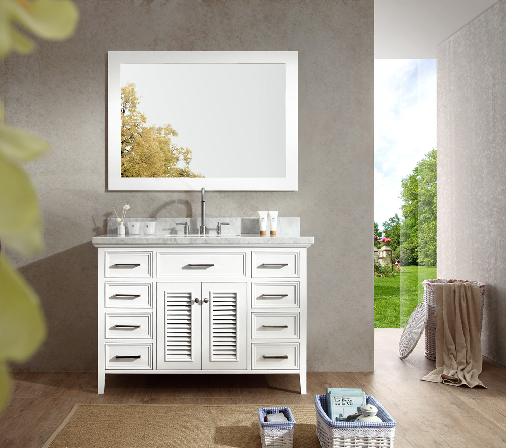Ariel D049S-WHT Kensington 49 Inch Single Sink Vanity Set in White