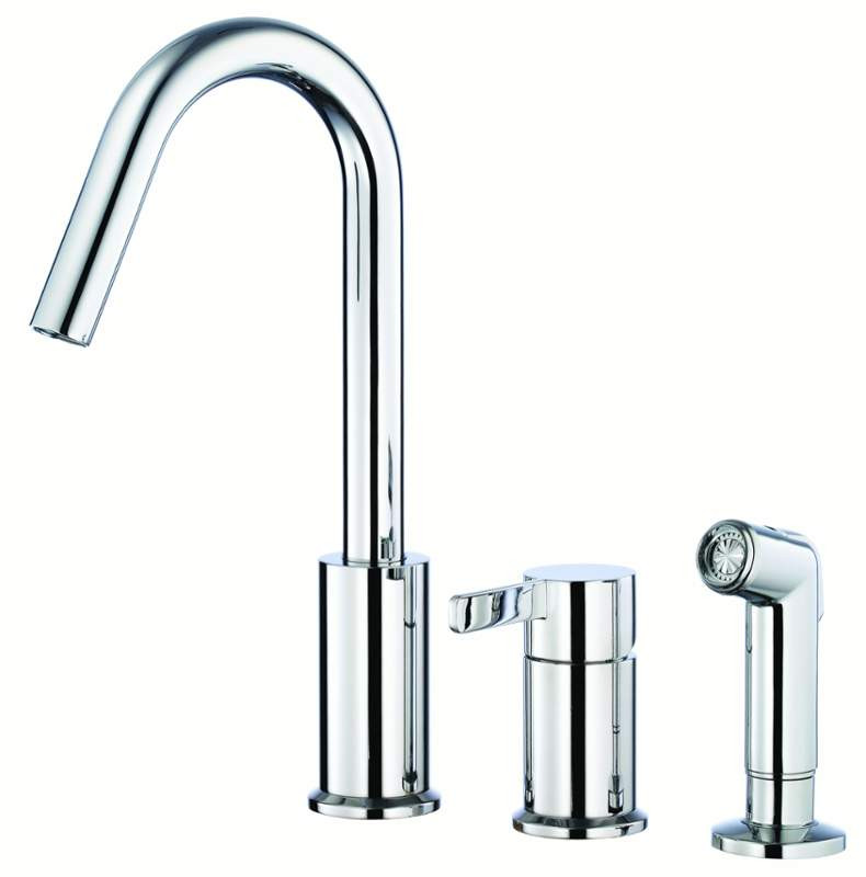 Danze D409130 Amalfi™ Chrome Deck Mounted One Handle High-Rise Kitchen Faucet With Spray