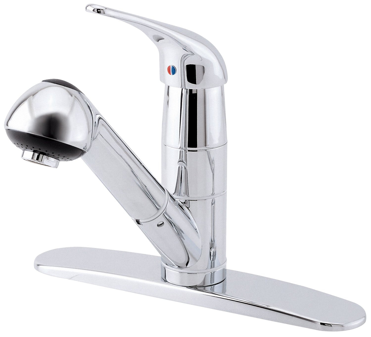 Danze DA450012 Melrose™ Single Hole Pull-Out Kitchen Faucet With Deck Plate In Chrome
