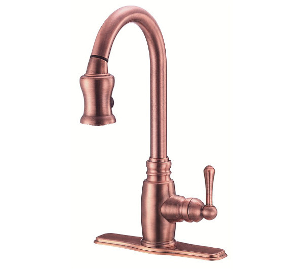Danze D454457AC Opulence™ Deck Mounted Single Handle Kitchen Faucet In Antique Copper