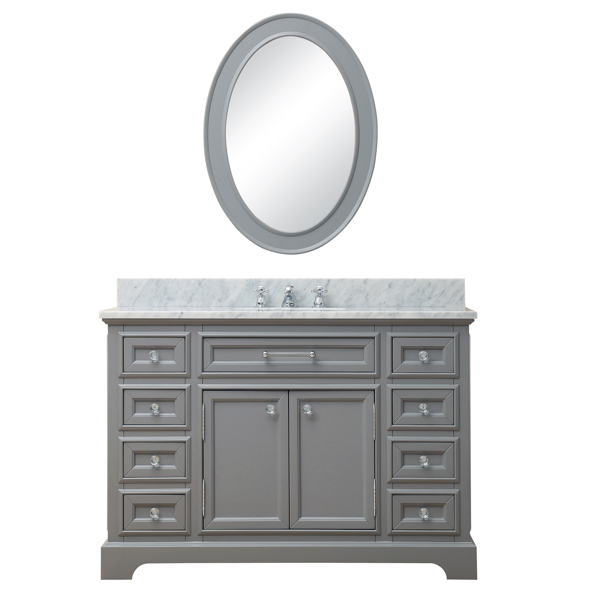 Water Creation Derby48GBF 48" Single Sink Vanity with Mirror And Faucet 