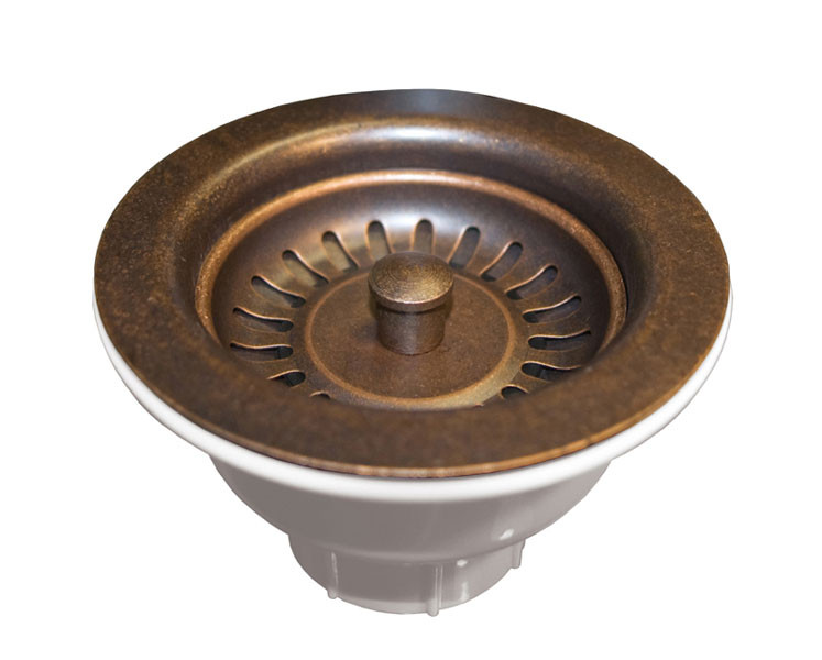 Native Trails DR320-WC 3.5" Kitchen Basket Strainer / Drain in Weathered Copper