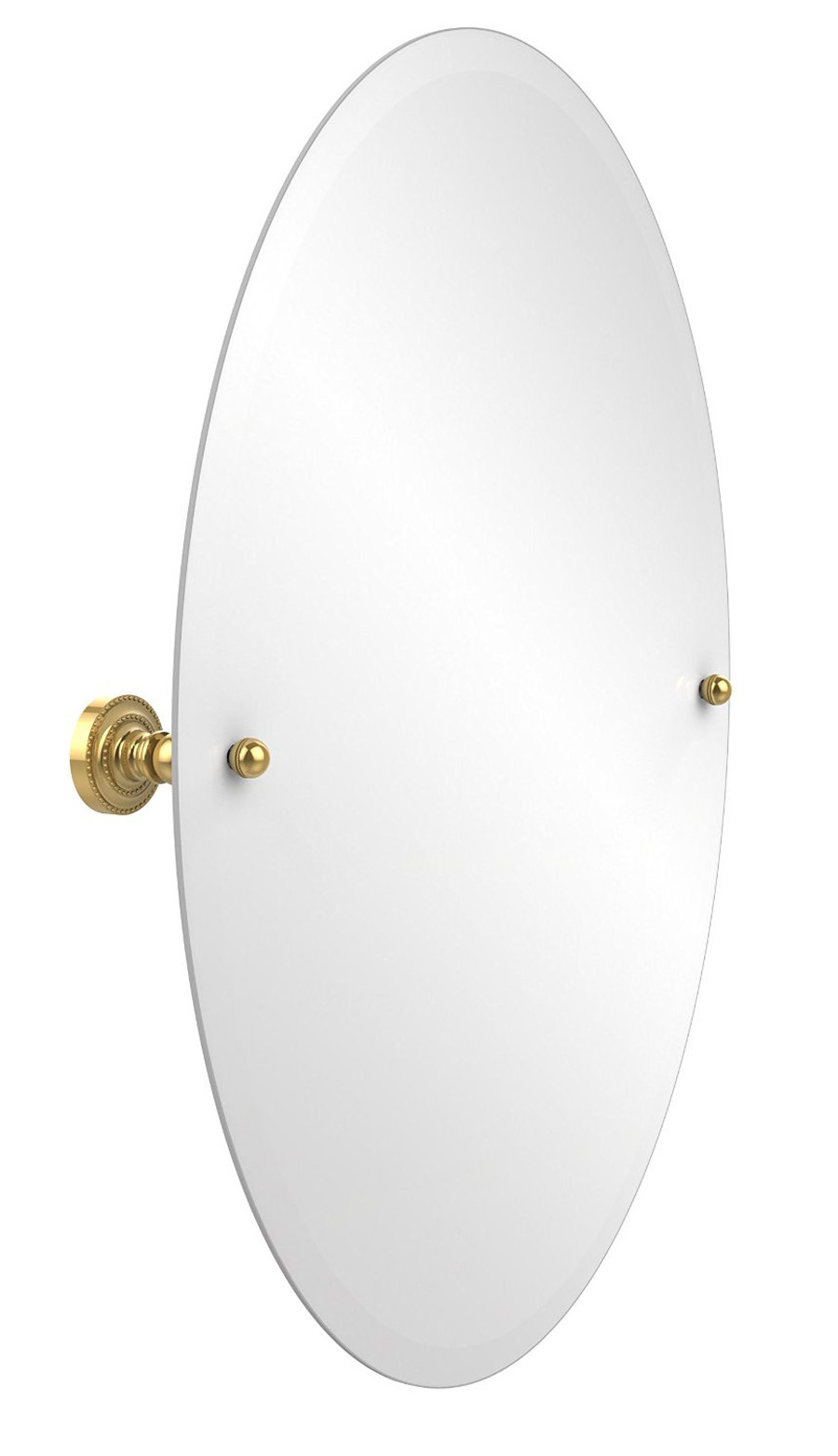 Allied Brass DT-91-PB Oval Tilt Mirror with Beveled Edge in Polished Brass