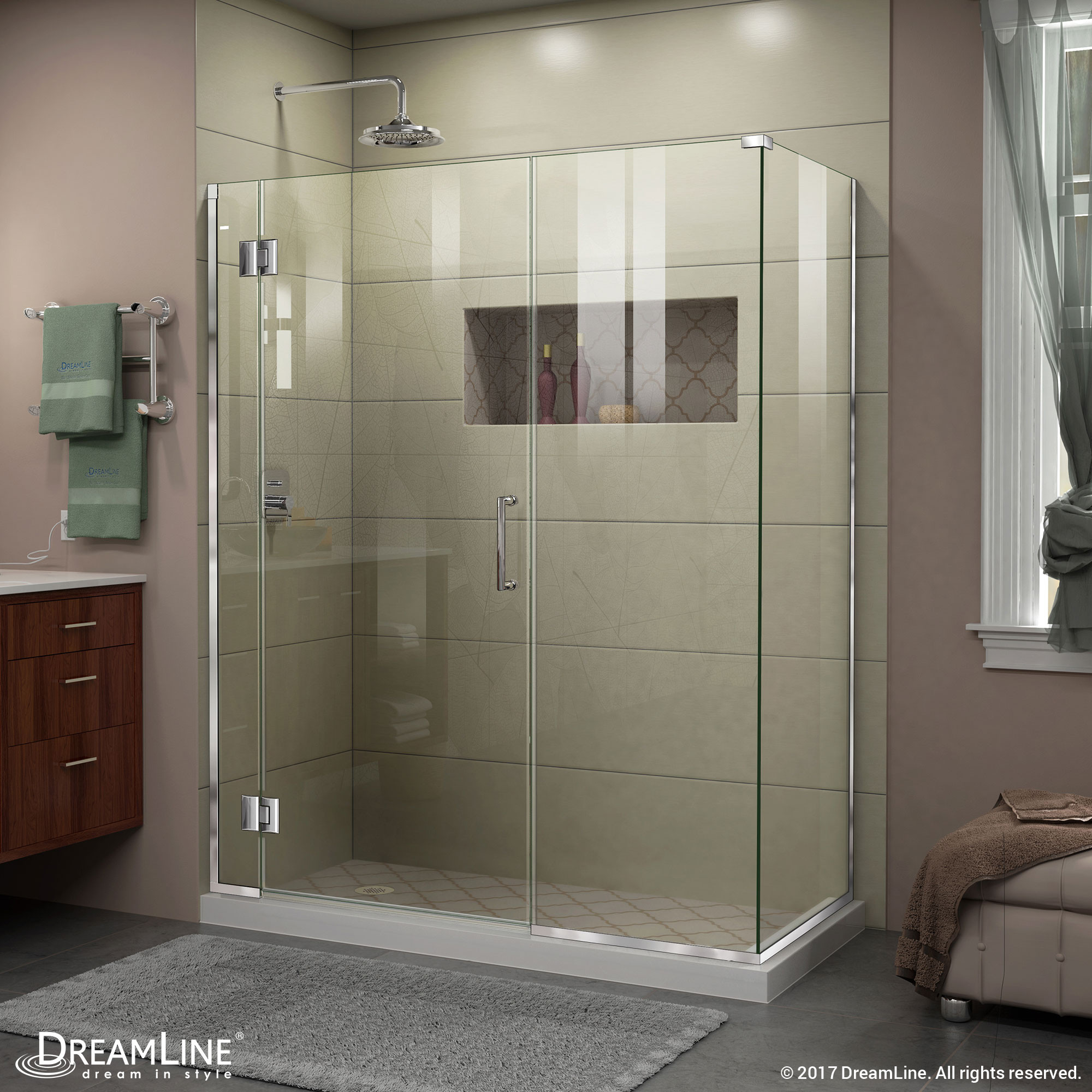 DreamLine E12330530-01 Unidoor-X Hinged Shower Enclosure In Chrome Finish