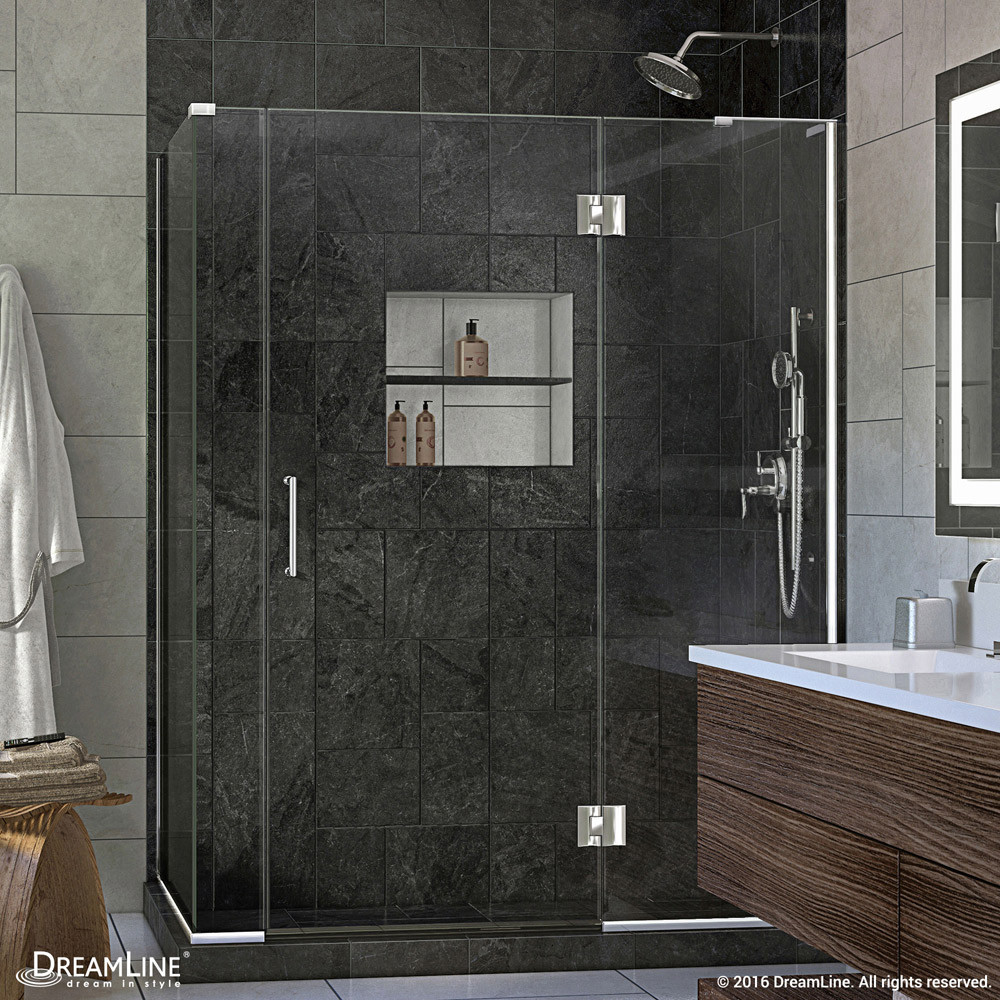 DreamLine E3300634R-01 Chrome Unidoor-X Hinged Shower Enclosure In Finish With Right-wall Bracket