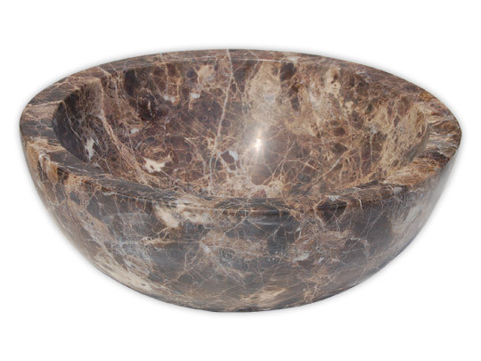 Eden Bath EB_S003DE-H Small Vessel Sink Bowl - Honed Dark Emperador Marble
