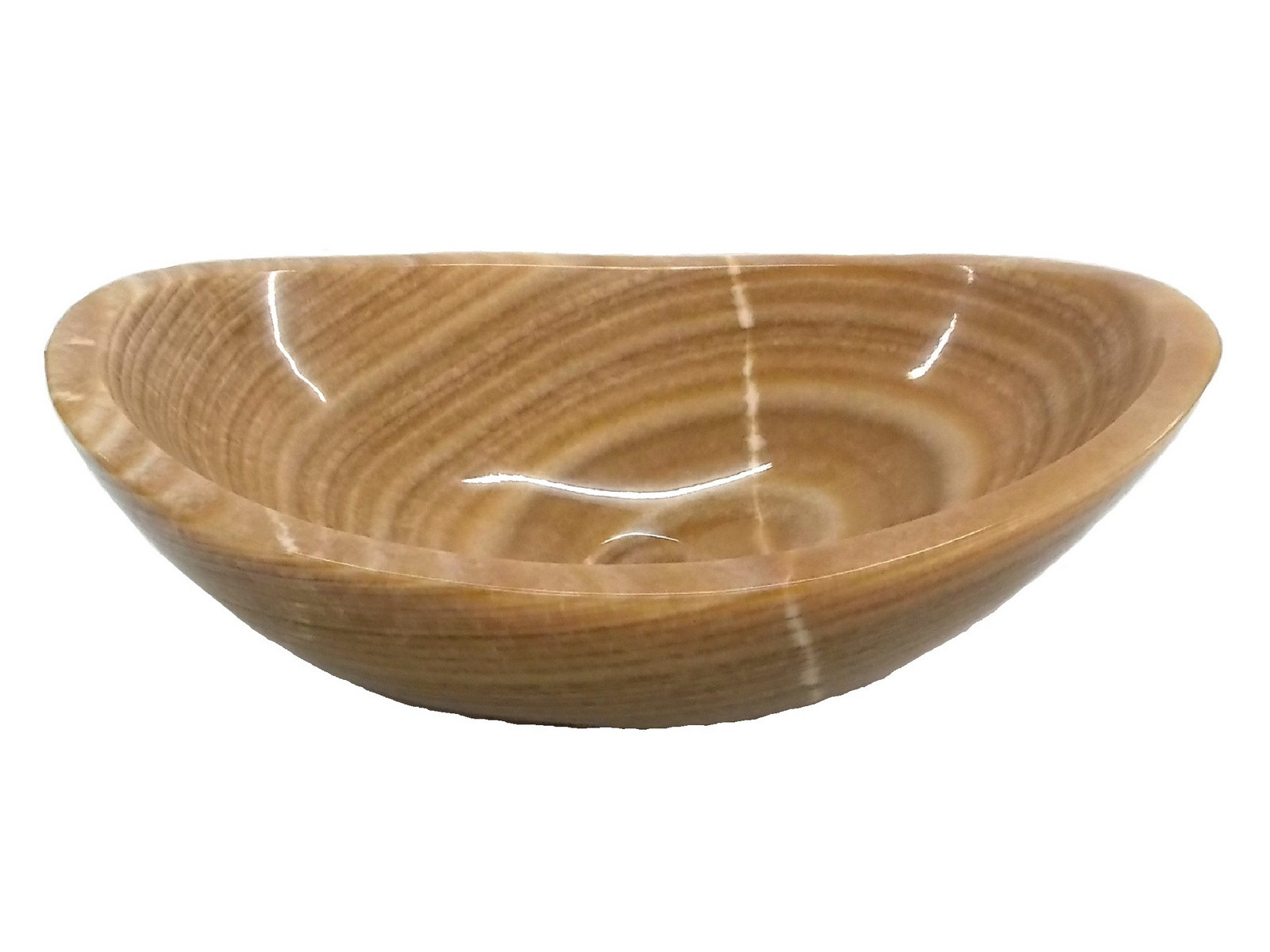 Eden Bath EB_S005BO-P Stone Canoe Single Bowl Sink In Polished Brown Onyx