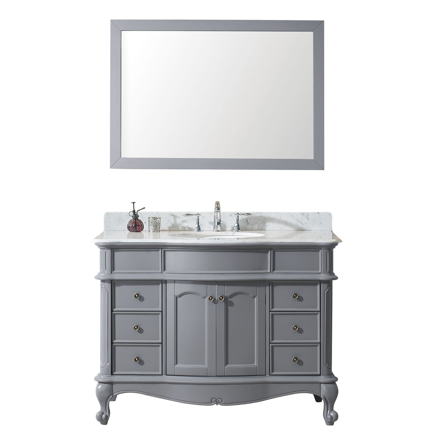 Virtu ES-27048-WMSQ-GR Norhaven 48 Inch Single Bathroom Vanity Set In Grey