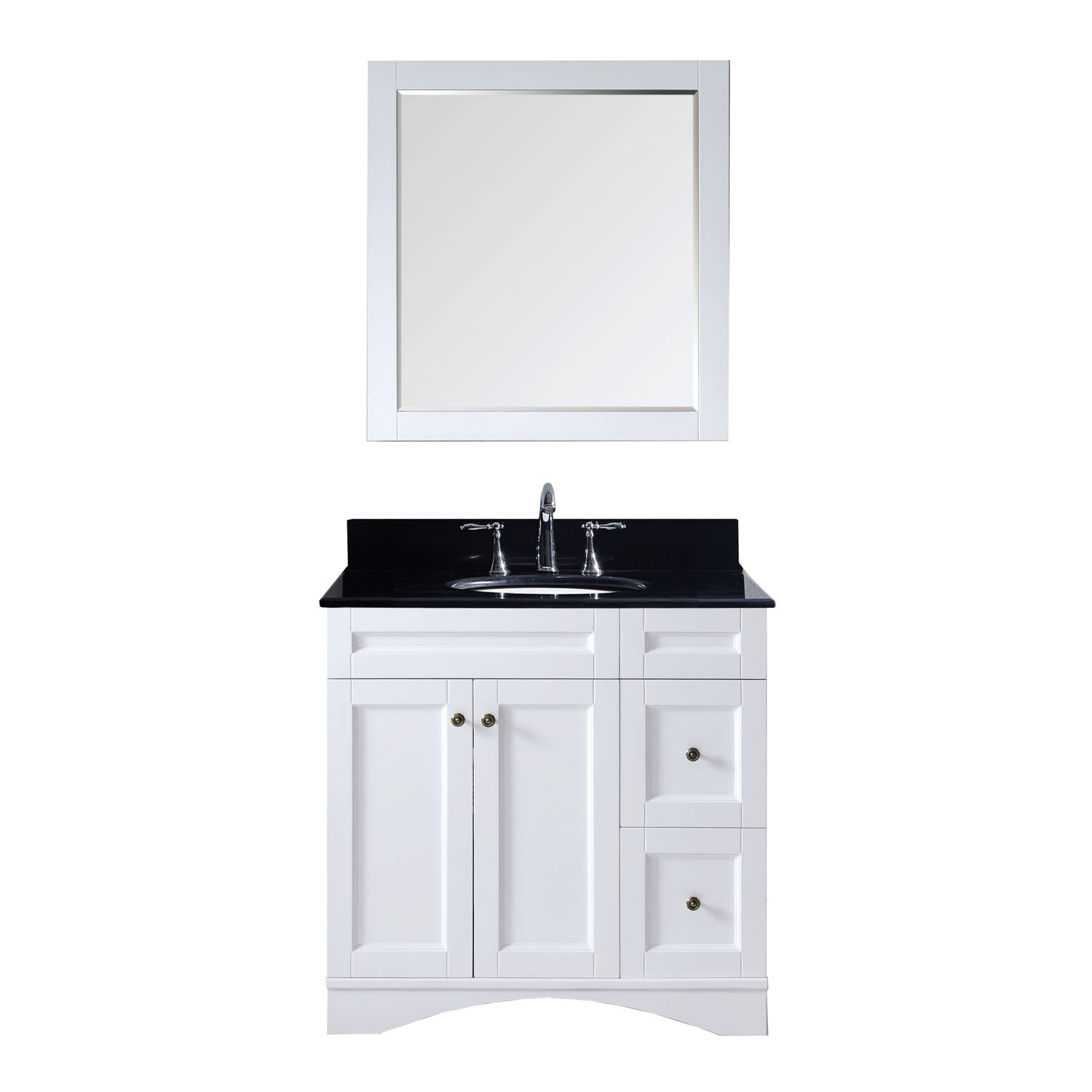Virtu ES-32036-BGRO-WH Elise 36 Inch Single Bathroom Vanity Set In White