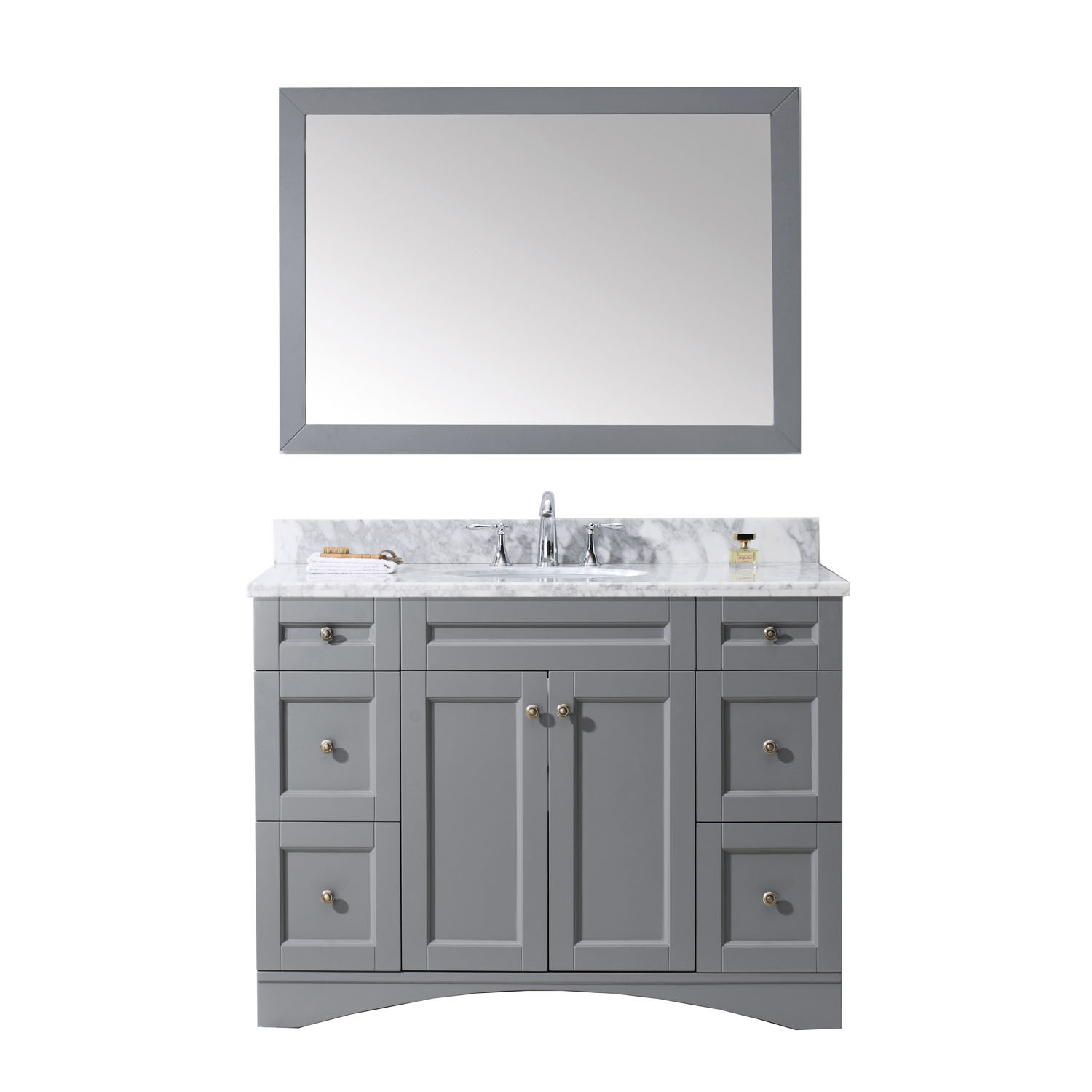 Virtu ES-32048-WMRO-GR Elise 48 Inch Single Bathroom Vanity Set In Grey
