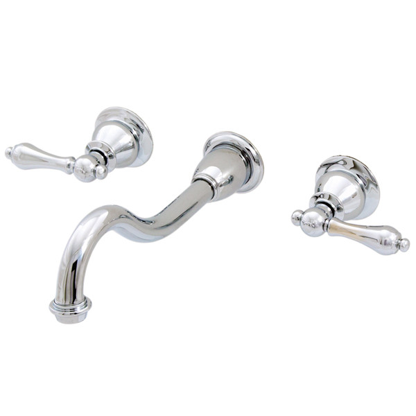 Water Creation F4-0001-AL Wall Mounted Widespread Bathroom Lever Faucet