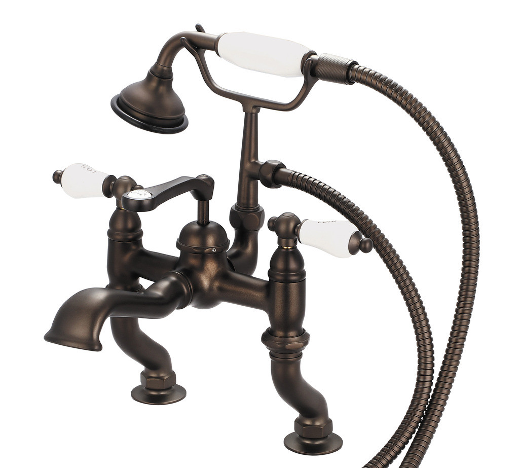 Water Creation F6-0004-03-CL Deck Mount Tub Faucet With Handheld Shower