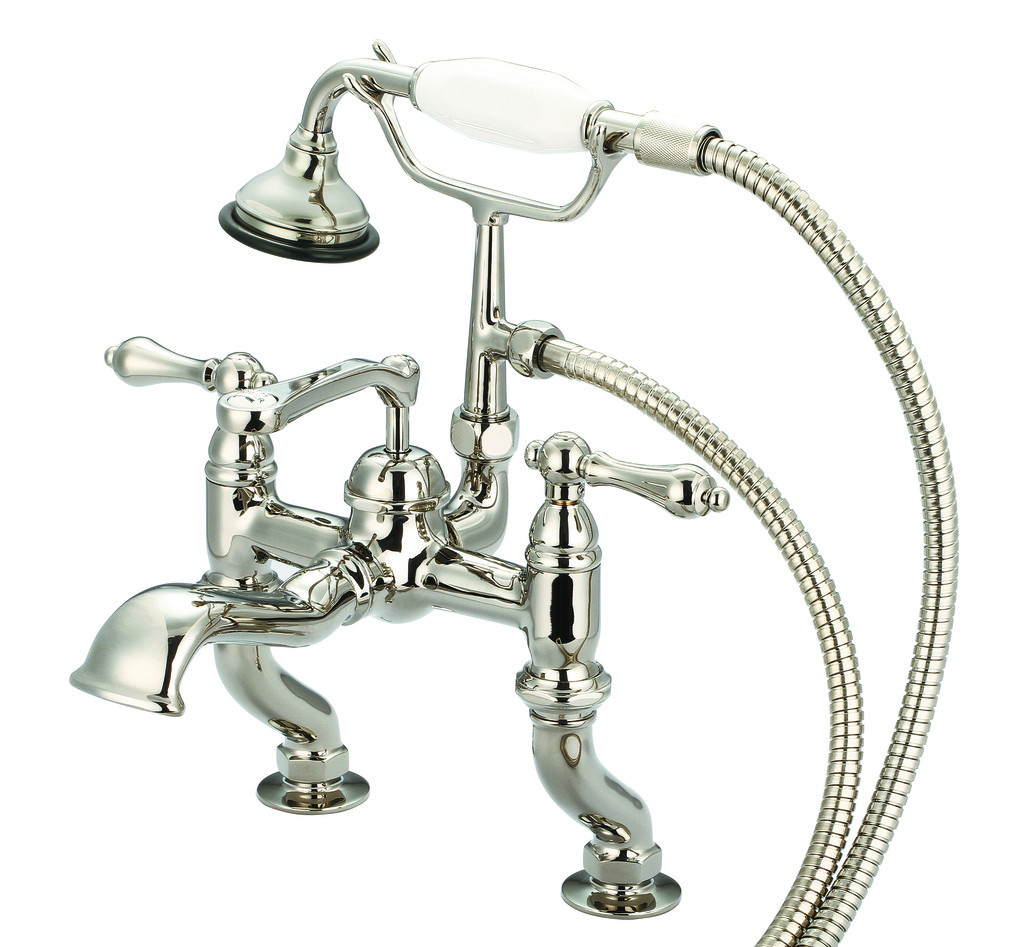 Water Creation F6-0004-05-AL Polished Nickel Adjustable Center Bath Faucet