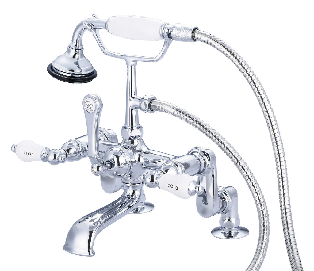 Water Creation F6-0008-01-CL Porcelain Levers in Polished Chrome