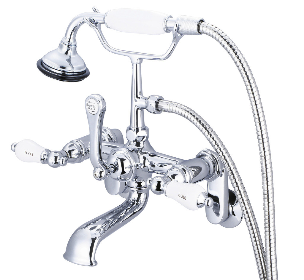Water Creation F6-0009-01-CL Polished Chrome with Porcelain Lever Handle